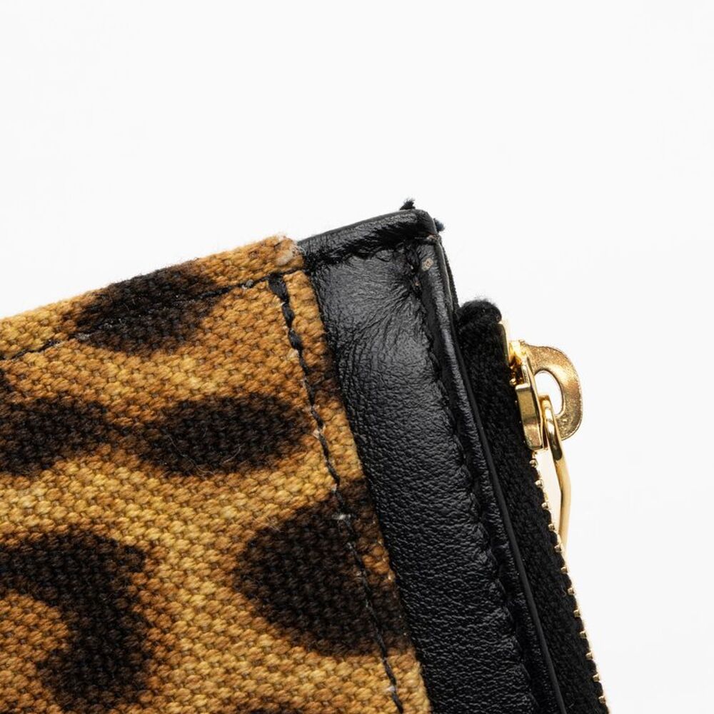 Saint Laurent Canvas Calfskin Leopard Monogram Bill Pouch - Picture 10 of 10